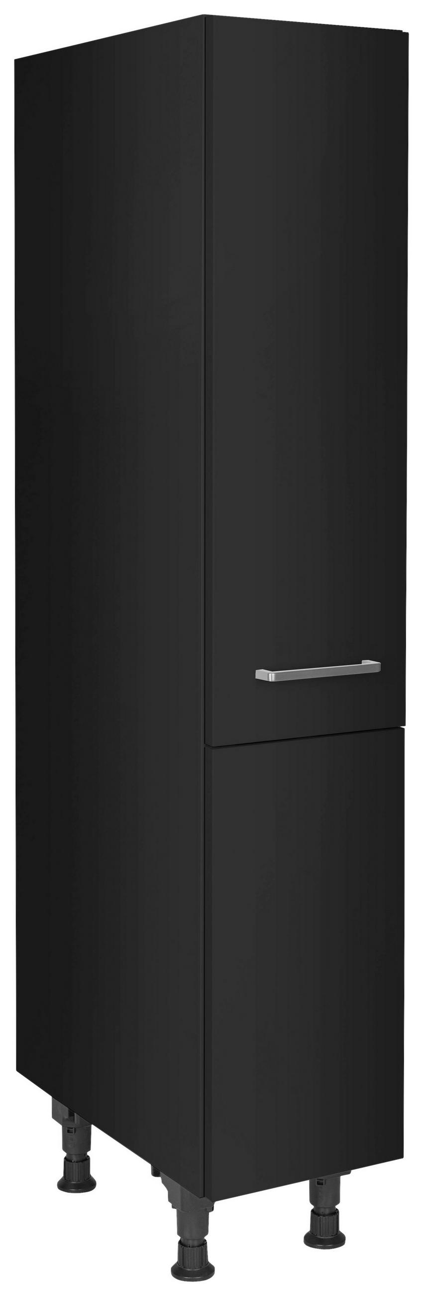 APOTHEKERSCHRANK 30/168/58 cm  in Schwarz  - Edelstahlfarben/Schwarz, MODERN, Holzwerkstoff/Metall (30/168/58cm) - Nobilia