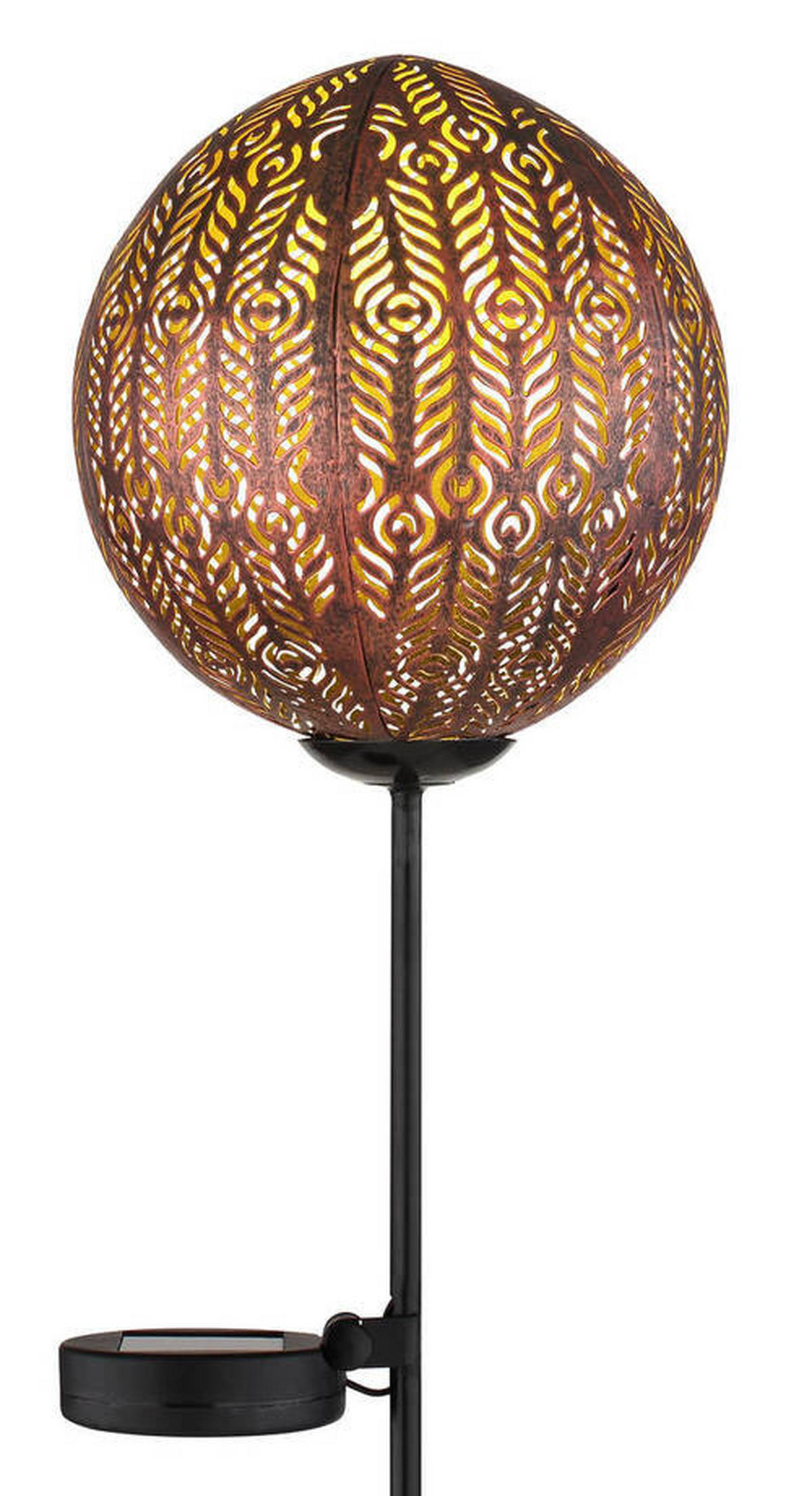 SOLARLEUCHTE - Schwarz/Kupferfarben, Basics, Kunststoff/Metall (15,5/90cm) - Globo