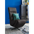 RELAXSESSEL in Leder Mokka  - Schwarz/Mokka, Design, Leder/Metall (64/112/80cm) - Cantus