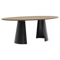 ESSTISCH Nussbaum massiv oval Nussbaumfarben  - Nussbaumfarben/Schwarz, Design, Holz (200/110/76cm) - Musterring