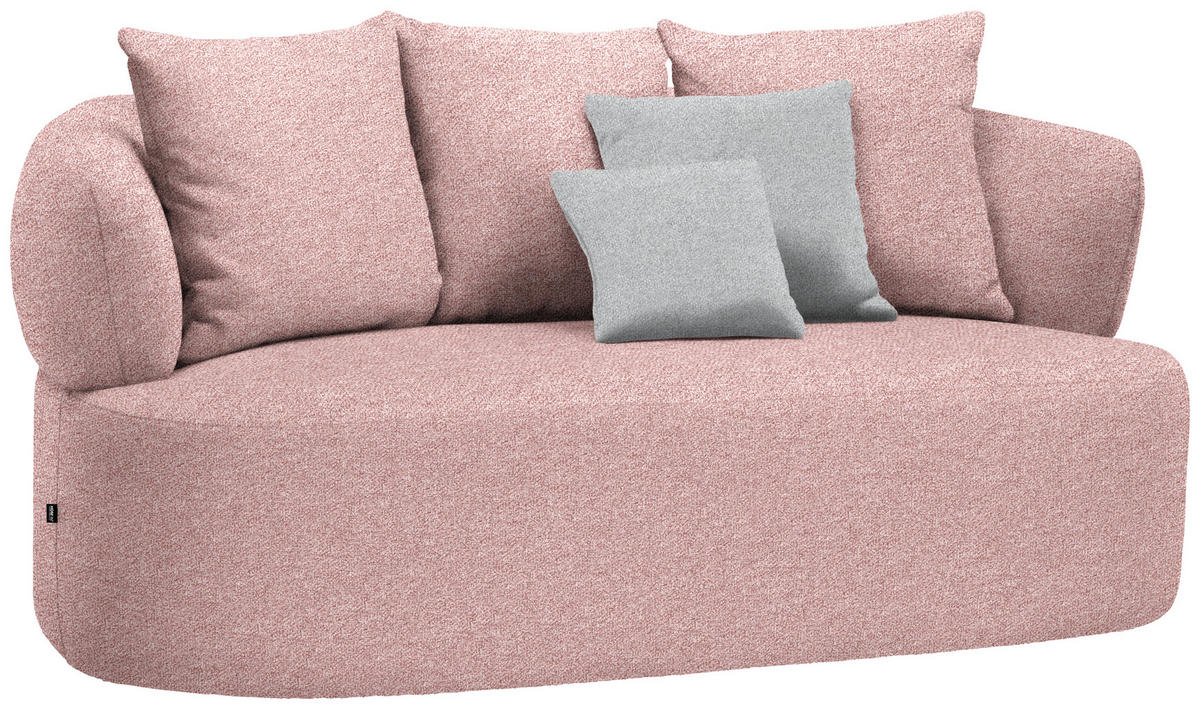 2-SITZER-SOFA in Flachgewebe Altrosa  - Schwarz/Altrosa, MODERN, Kunststoff/Textil (177/86/105cm) - Hom`in