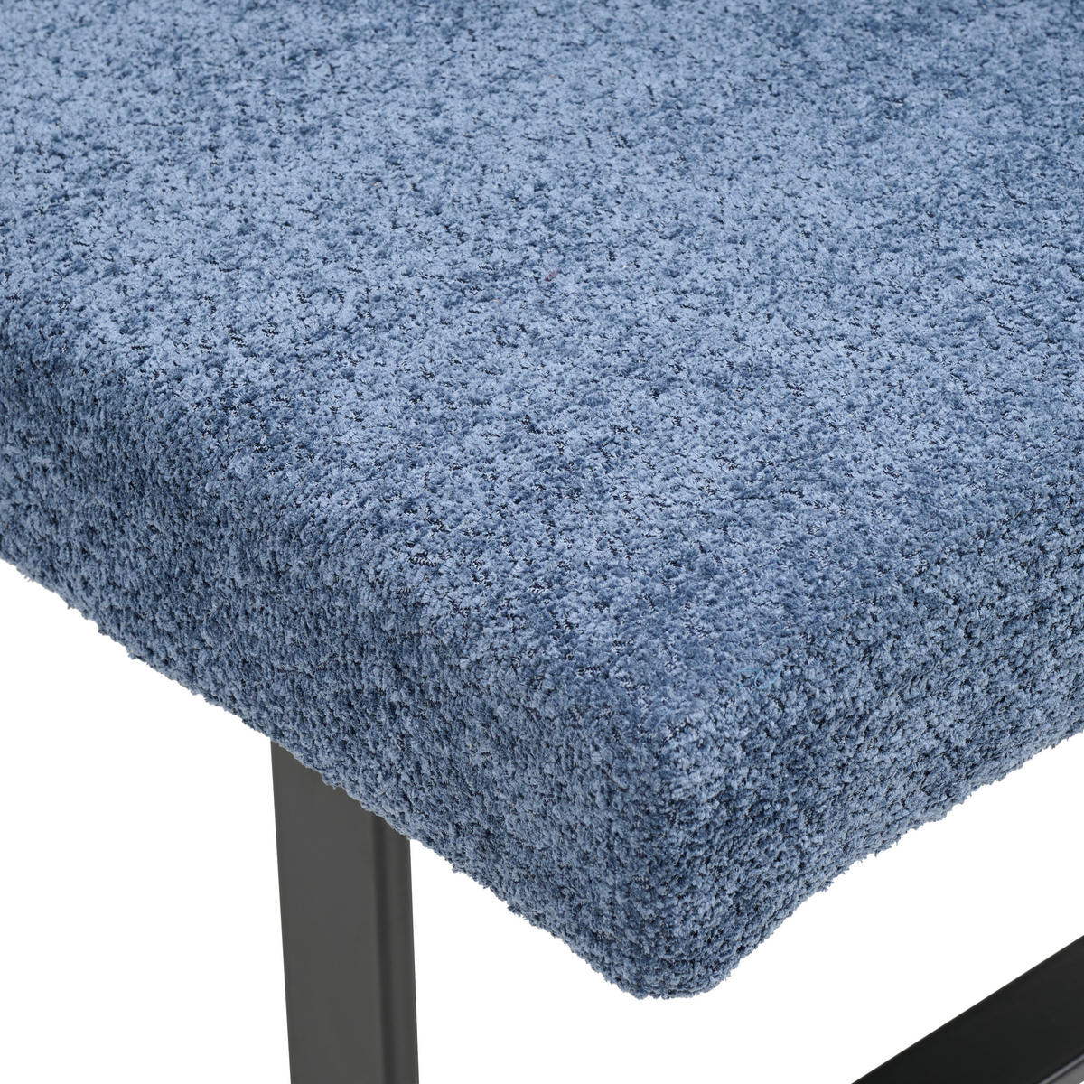 ECKBANK 160/130 cm  in Dunkelblau  - Schwarz/Dunkelblau, KONVENTIONELL, Textil/Metall (160/130cm) - MID.YOU