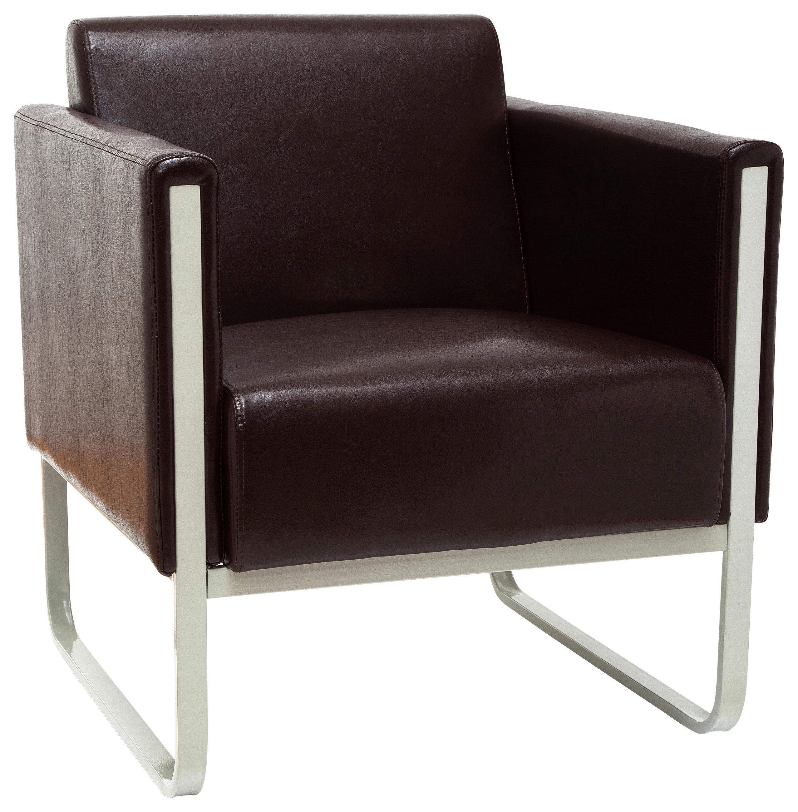 FÅTÖLJ i textil ljusgrå, mörkbrun  - ljusgrå/mörkbrun, Modern, metall/textil (67/78/71cm) - MID.YOU