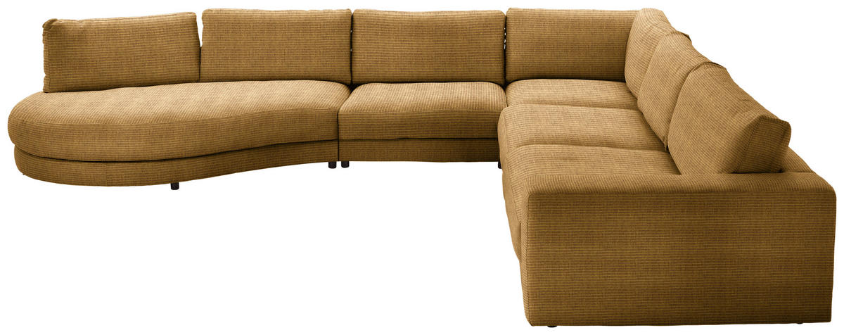 ECKSOFA Chenille, Cord Hellgrün  - Schwarz/Hellgrün, Design, Kunststoff/Textil (425/365cm) - Lomoco