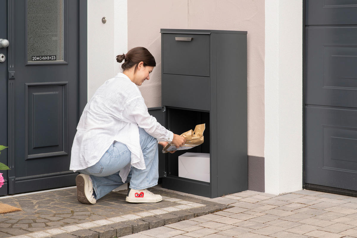 PAKETBOX  - Anthrazit, KONVENTIONELL, Metall (39/50/114cm)