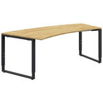 SCHREIBTISCH 200/80-100/68-82 cm  in Anthrazit, Hickory  - Anthrazit/Hickory, Design, Holzwerkstoff/Metall (200/80-100/68-82cm) - Moderano