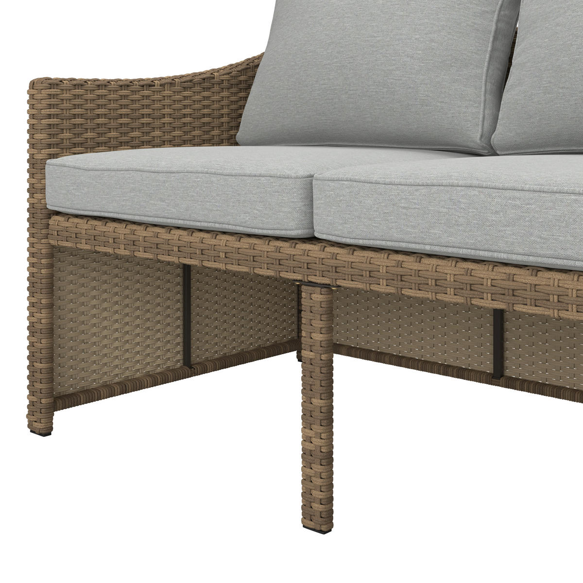 LOUNGEGARNITUR   178/67,5/67,5 cm Stahl  - Gelb/Grau, MODERN, Kunststoff/Textil (178/67,5/67,5cm) - Beldano