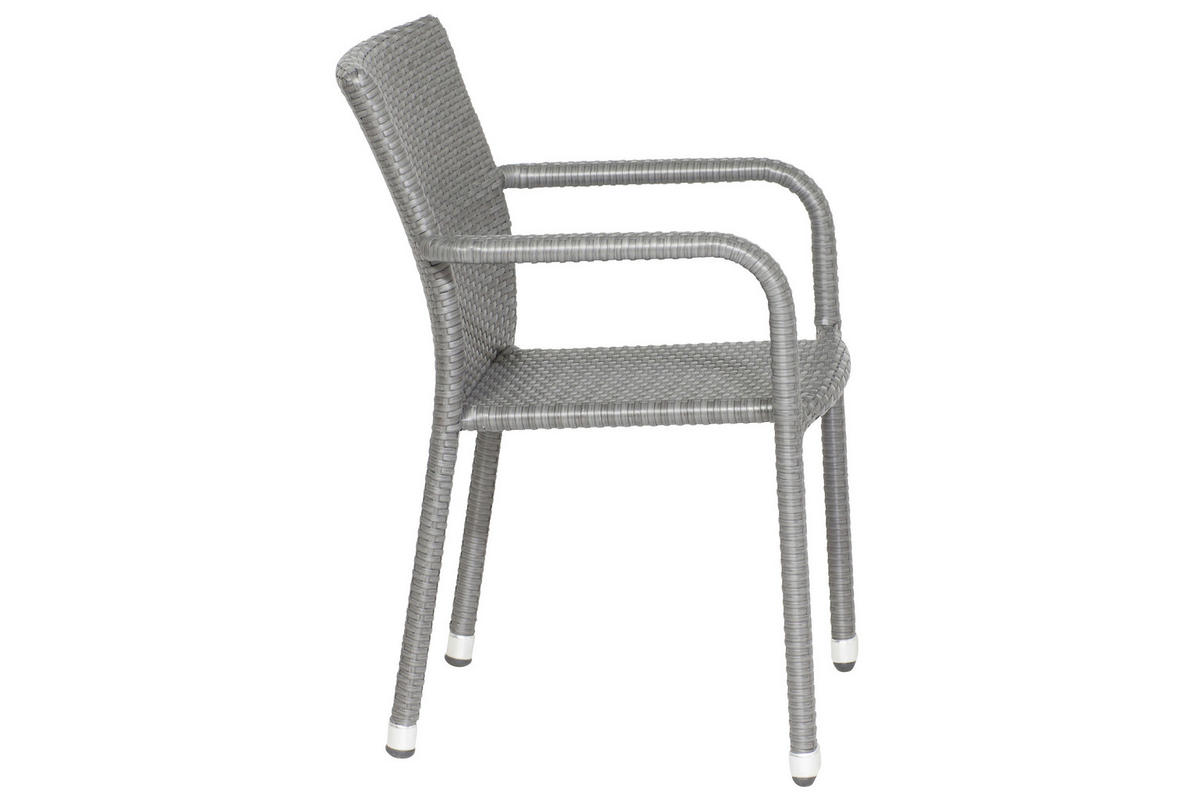 GARTENSESSEL-SET Metall, Kunststoff Grau  - Grau, MODERN, Kunststoff/Metall (56/83/60cm) - Gardenson