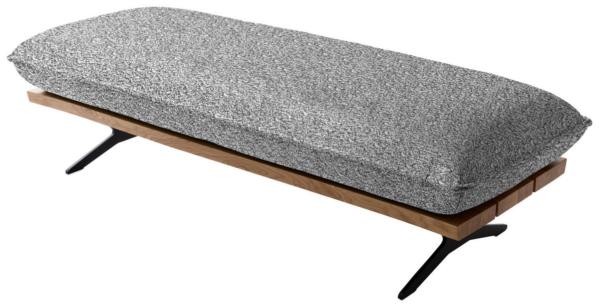 ECKSOFA  in Chenille, Flachgewebe Grau, Wildeiche  284/161 cm  - Wildeiche/Schwarz, Design, Holz/Textil (284/161cm) - Koinor