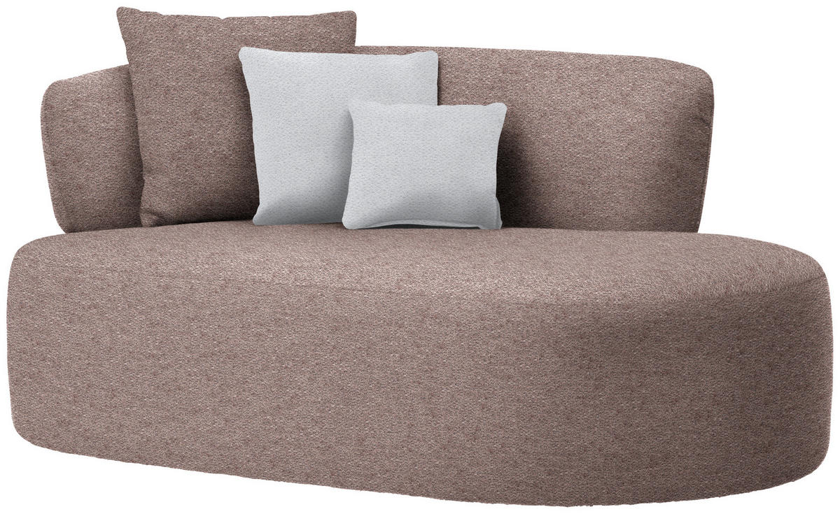 RÉCAMIERE in Chenille Hellgrau, Rotbraun  - Rotbraun/Hellgrau, MODERN, Kunststoff/Textil (166/86/105cm) - Hom`in