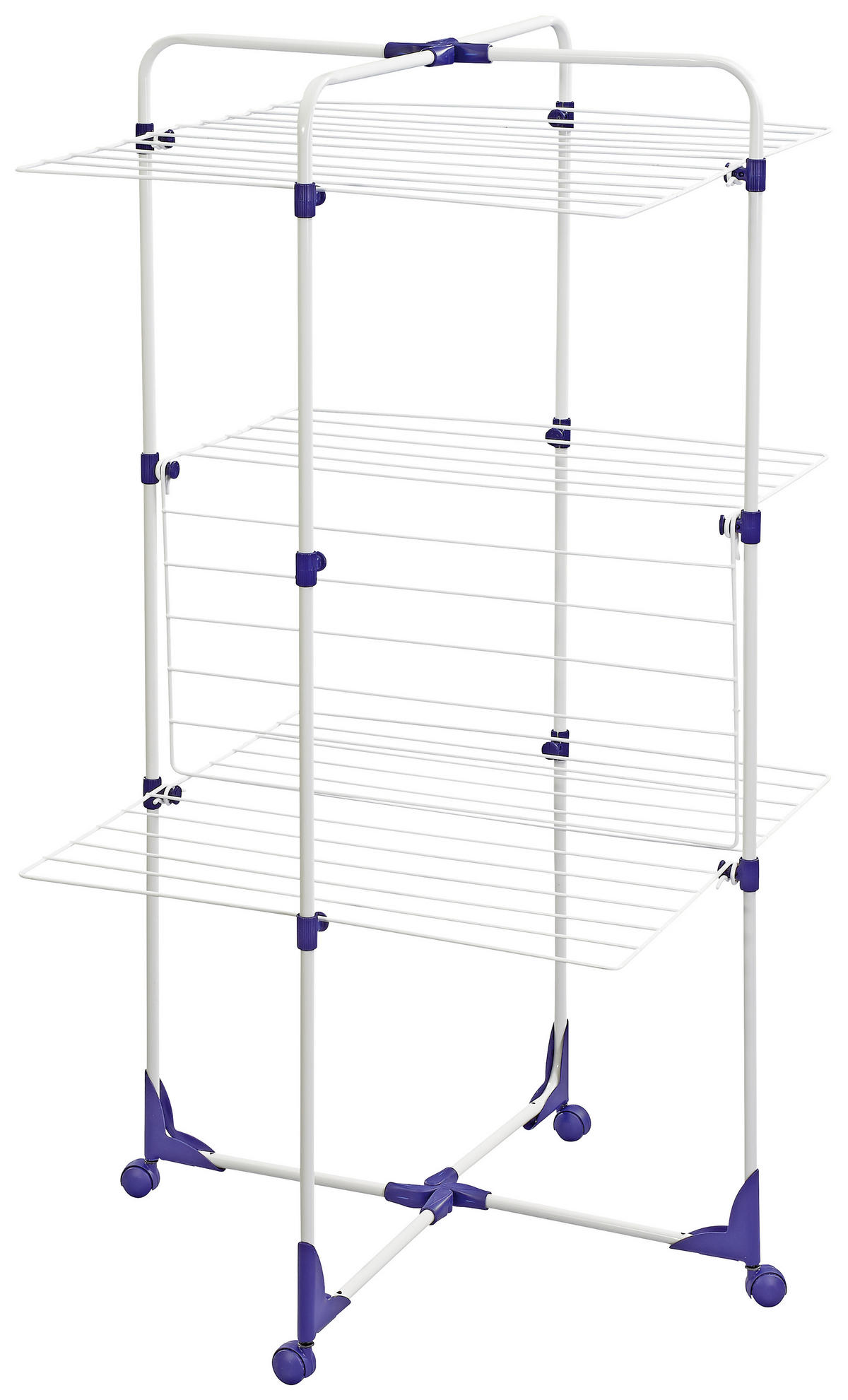 Turmwäscheständer Classic LBH: CLASSIC 81454 68/68/126 cm  - Blau/Weiß, MODERN, Kunststoff (68/68/126cm) - Leifheit