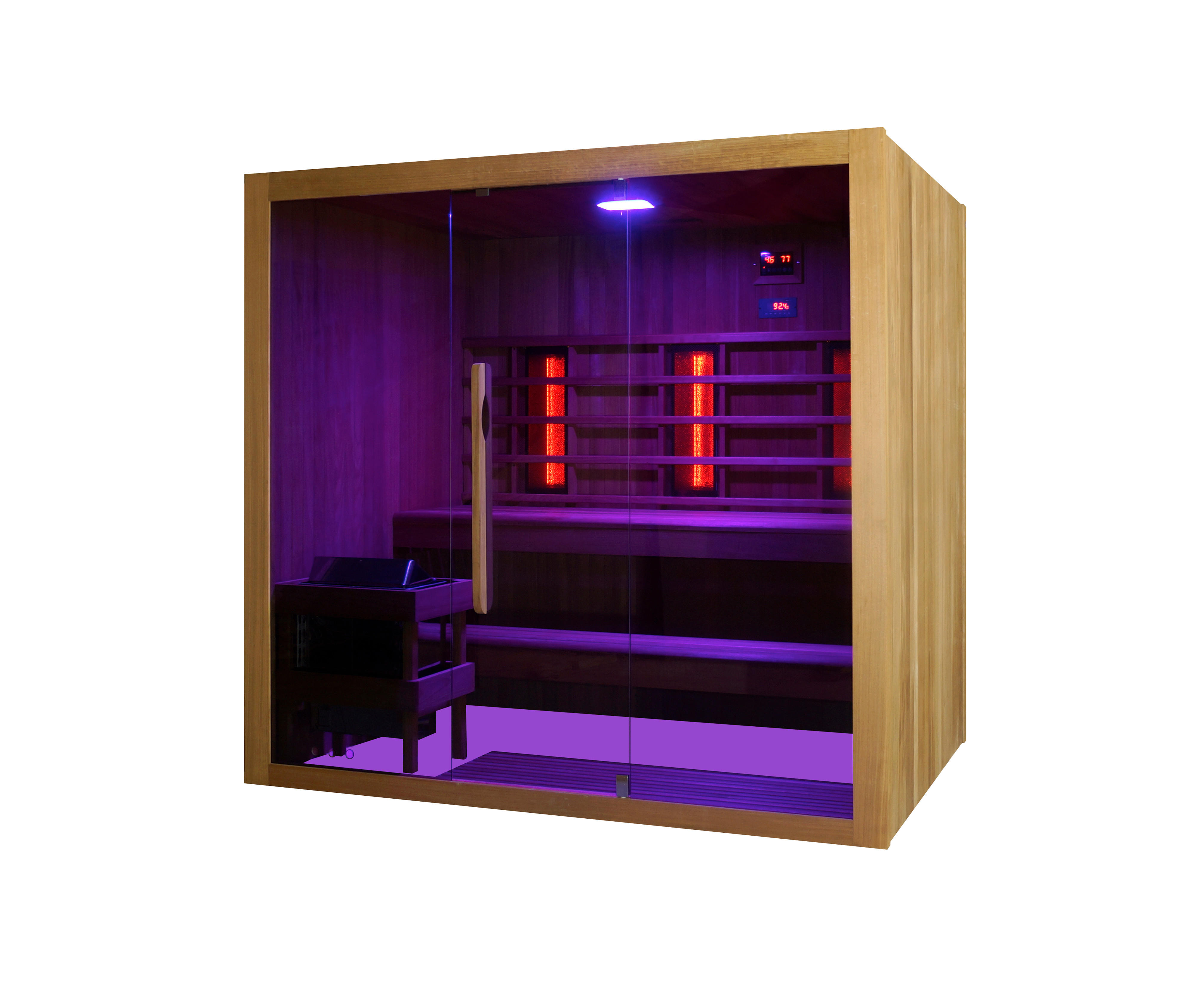 SAUNA für 4-5 Personen Kotka  - Naturfarben, KONVENTIONELL, Holz (200/150/190cm) - Sanotechnik