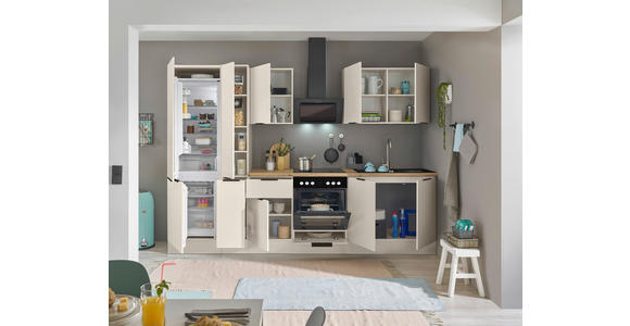 KÜCHENBLOCK   in Kaschmir  - Kaschmir/Schwarz, Basics, Holzwerkstoff/Metall (300/211/60cm) - Xora