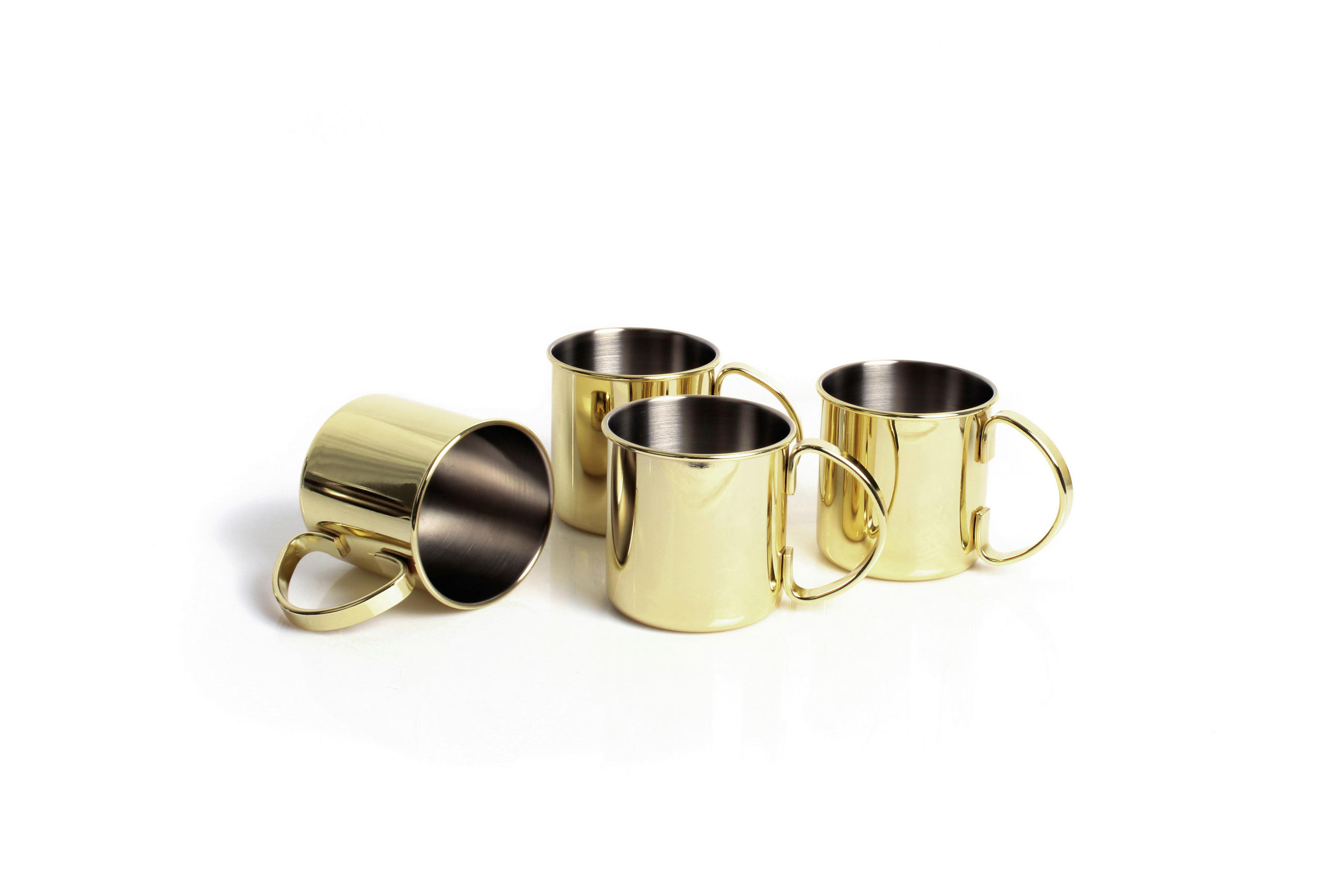BECHERSET  4-teilig  - Goldfarben, Basics, Metall (13.7/8.9/9cm) - Echtwerk