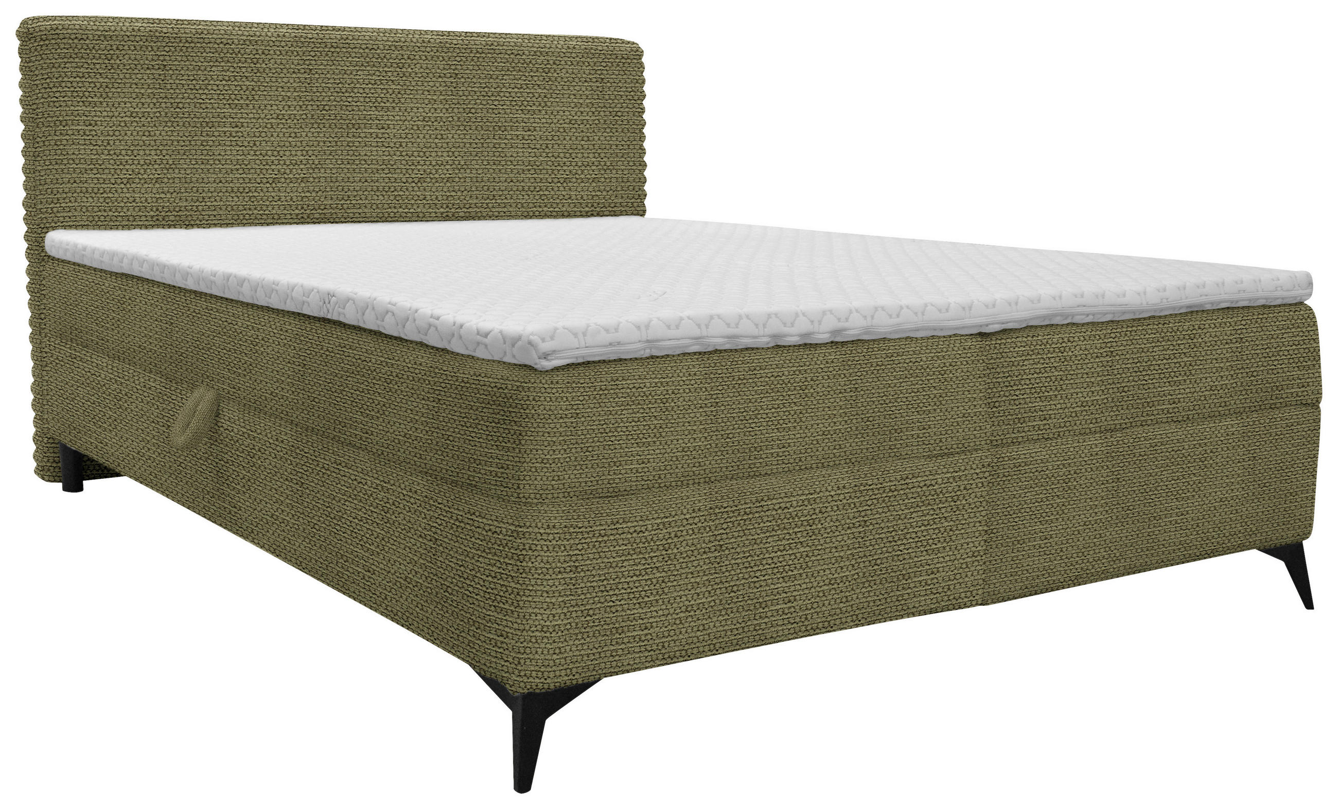 BOXBETT 160/200 cm  in Olivgrün  - Schwarz/Olivgrün, Design, Holz/Holzwerkstoff (160/200cm) - Xora