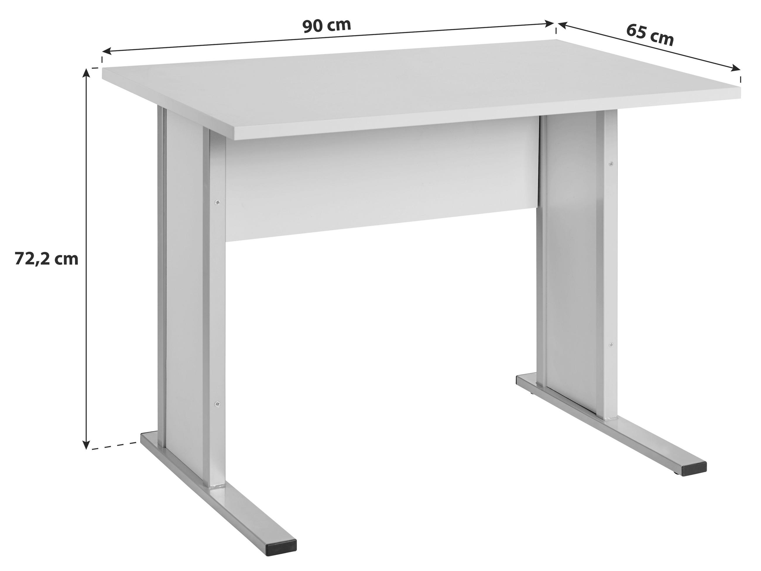 SCHREIBTISCH 90/65/72,2 cm  in Buchefarben  - Silberfarben/Buchefarben, Basics, Holzwerkstoff/Metall (90/65/72,2cm) - MID.YOU