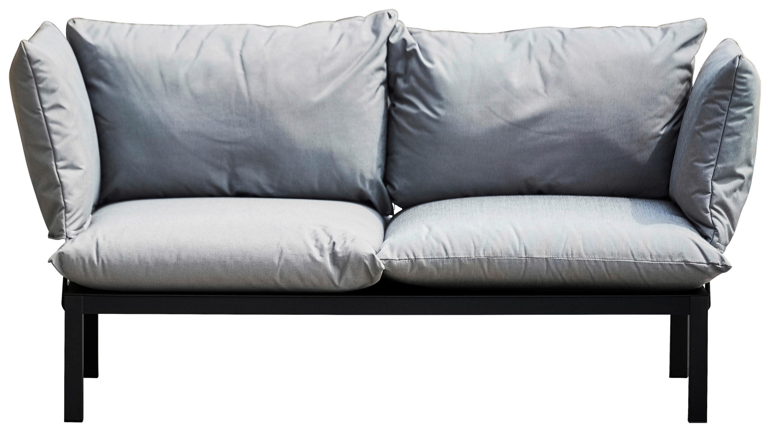 LOUNGESOFA 140/85/70 cm Aluminium  - Graphitfarben/Schwarz, Design, Textil/Metall (140/85/70cm) - FIAM