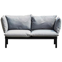 LOUNGESOFA 140/85/70 cm Aluminium  - Graphitfarben/Schwarz, Design, Textil/Metall (140/85/70cm) - FIAM