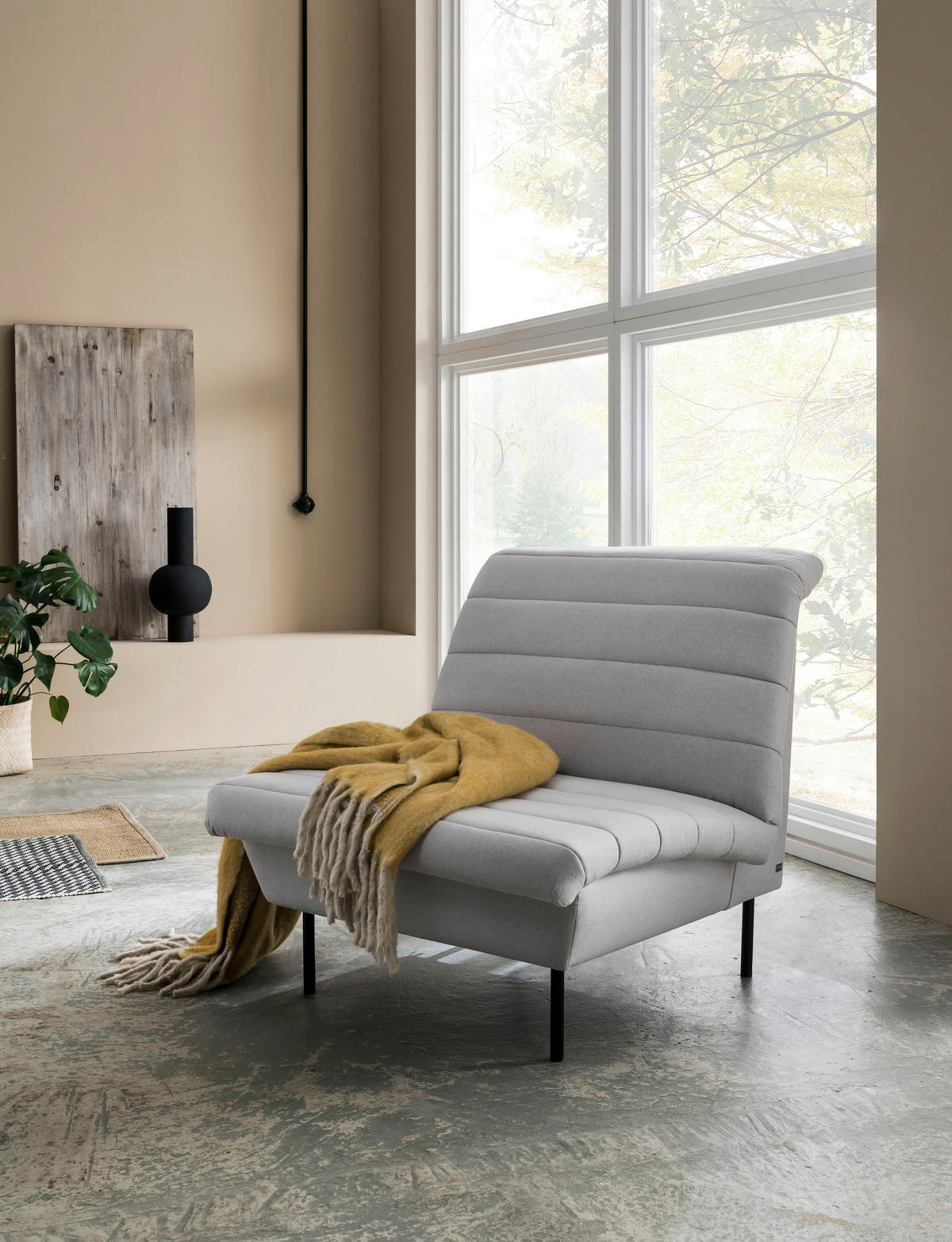 2-SITZER-SOFA Silberfarben  - Silberfarben/Schwarz, Design, Textil/Metall (185/92/103cm) - LOOKS by W.Joop