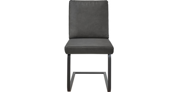 SCHWINGSTUHL in Stahl Mikrofaser - Schwarz/Graphitfarben, Design, Textil/Metall (46/92/60cm) - Dieter Knoll