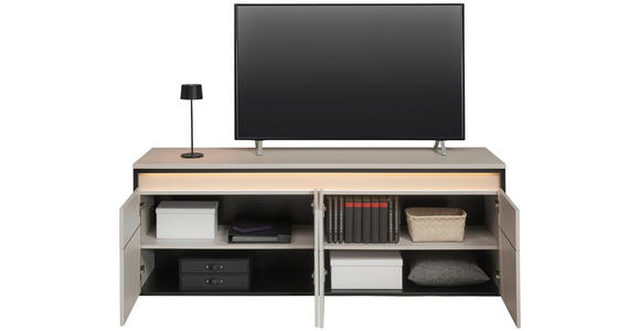 LOWBOARD  in 173/63/47 cm  - Beige/Schwarz, KONVENTIONELL, Holzwerkstoff (173/63/47cm) - Voleo