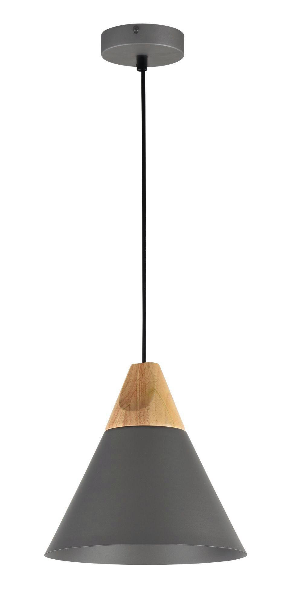 PENDELLEUCHTE 22/13.7 cm  - Schwarz/Grau, Trend, Holz/Metall (22/13.7cm) - MAYTONI