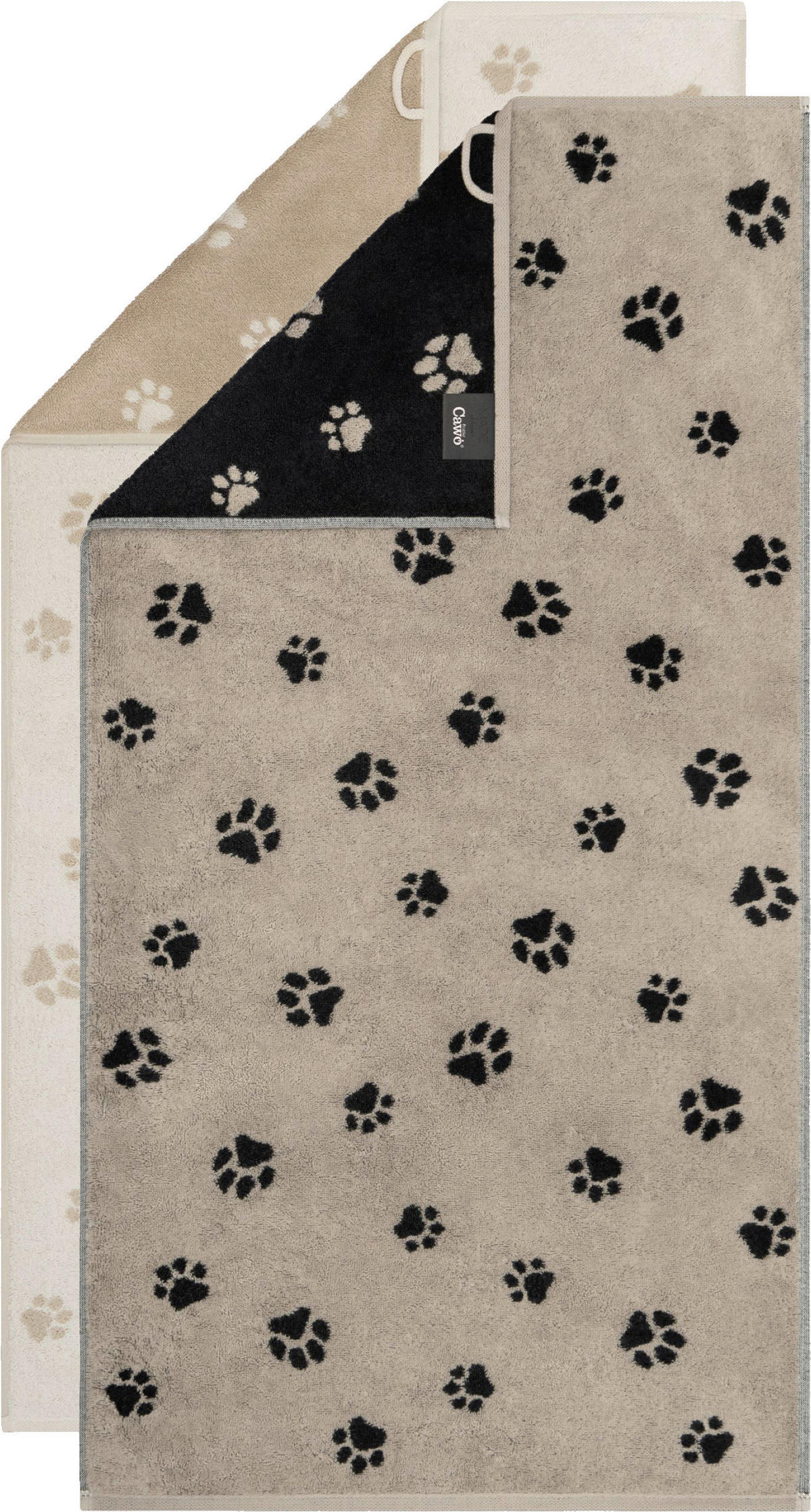 HANDTUCH 50/100 cm We love dogs Naturfarben, Beige  - Beige/Naturfarben, Basics, Textil (50/100cm) - Cawoe