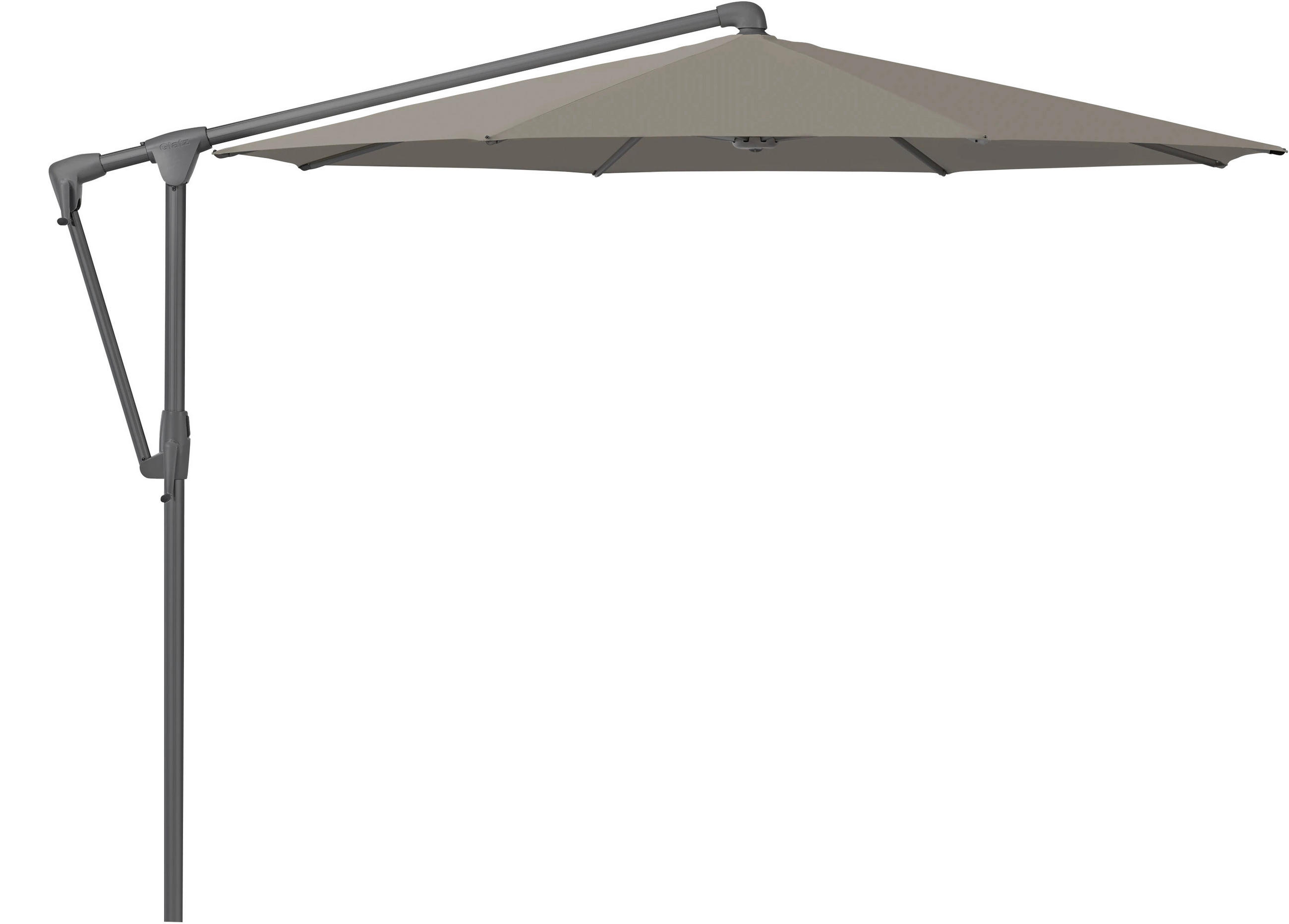 AMPELSCHIRM 330 cm Taupe  - Taupe/Anthrazit, Design, Textil/Metall (330/330cm) - Glatz