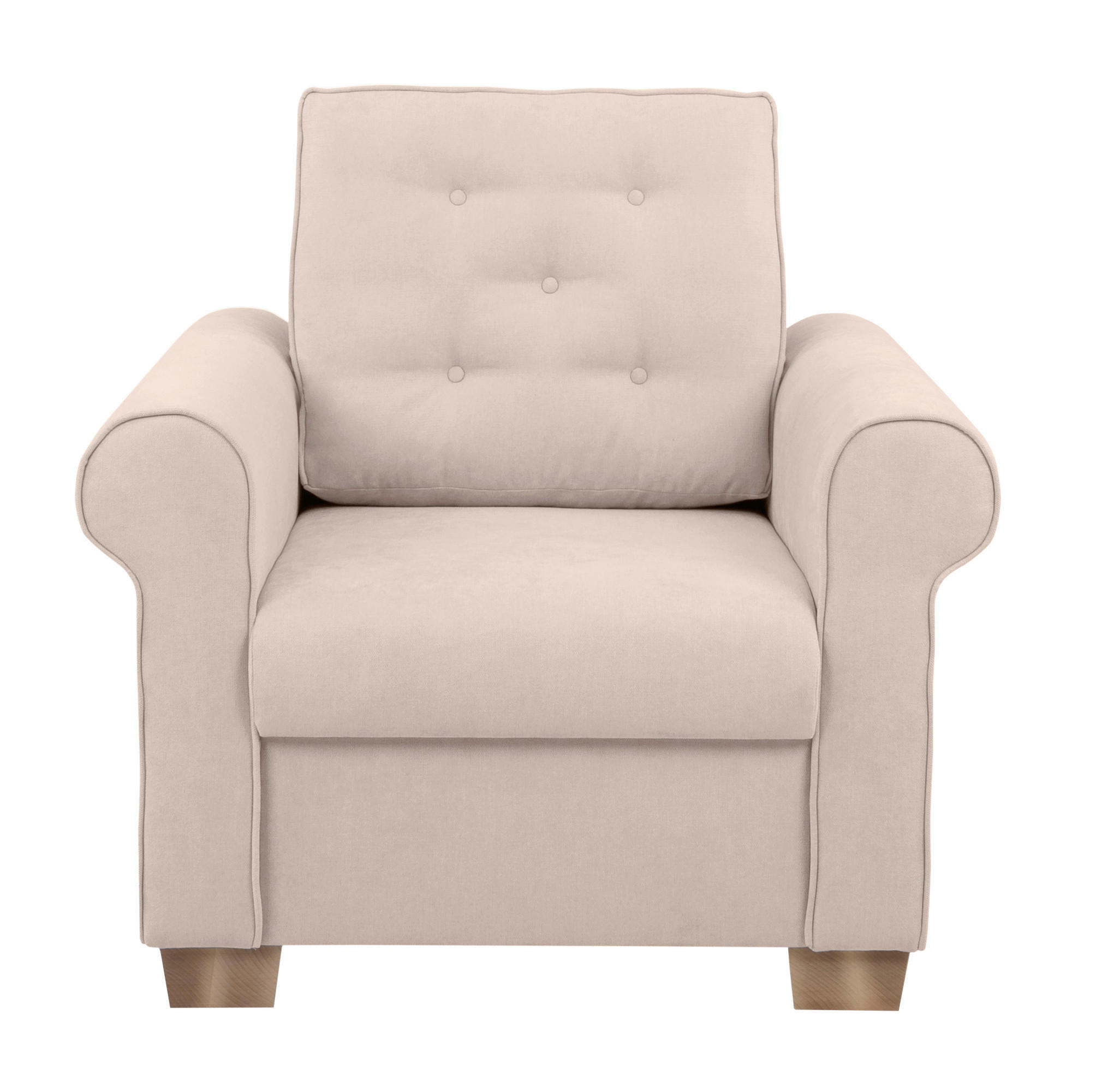 SESSEL in Beige  - Beige/Buchefarben, Design, Holz/Textil (93/89/82cm) - MID.YOU