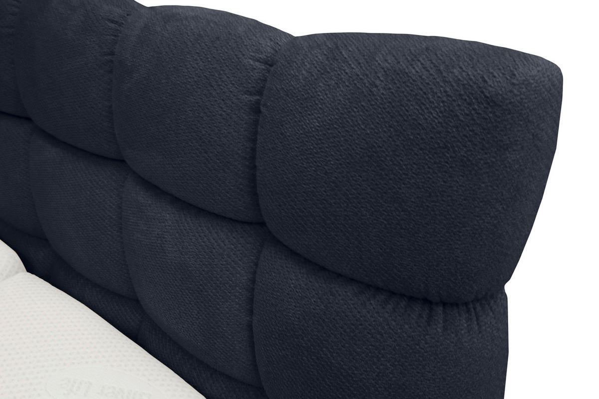BOXBETT 140/200 cm,  in Blau, Bettkasten, Topper, H3 + H3 = fest  - Blau/Schwarz, Trend, Textil/Metall (140/200cm) - Esposa