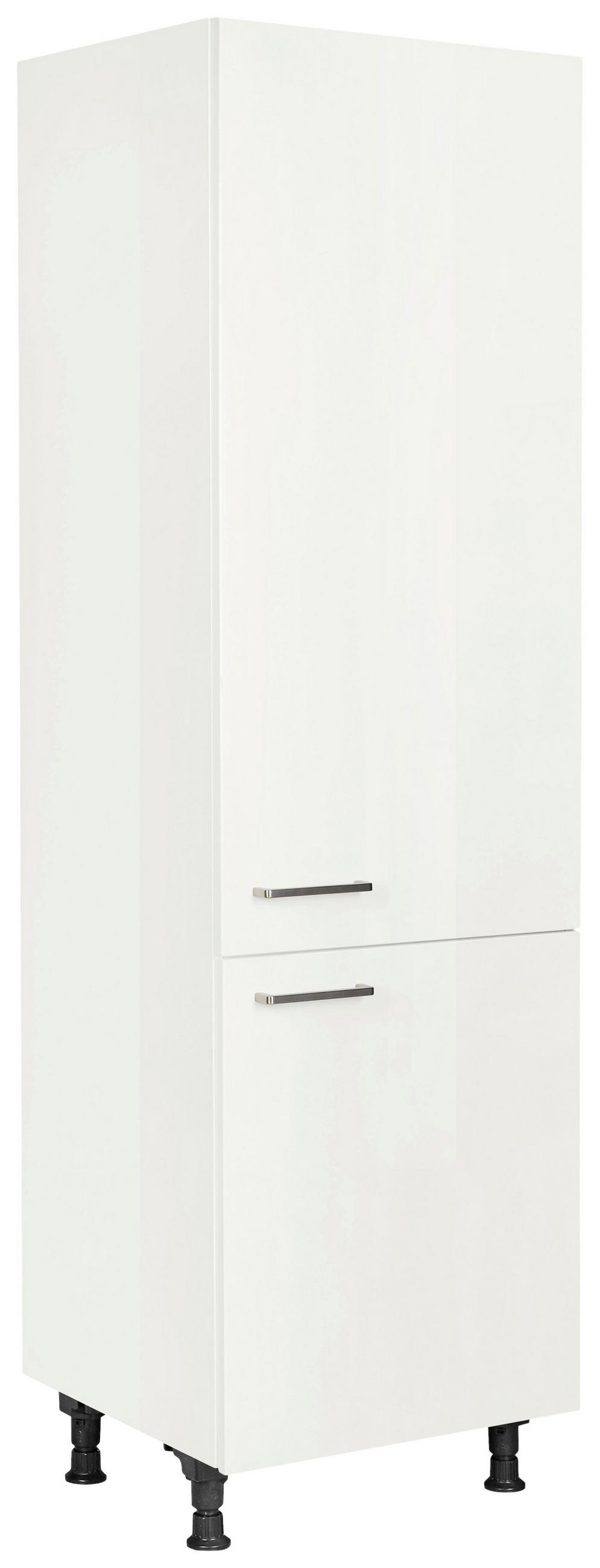 GERÄTEUMBAUSCHRANK 60/216,6/58 cm  in Weiß Hochglanz  - Edelstahlfarben/Weiß Hochglanz, MODERN, Holzwerkstoff/Metall (60/216,6/58cm) - Nobilia