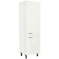 GERÄTEUMBAUSCHRANK 60/216,6/58 cm  Weiss Hochglanz  - Weiss Hochglanz/Edelstahlfarben, Modern, Holzwerkstoff/Metall (60/216,6/58cm) - Nobilia