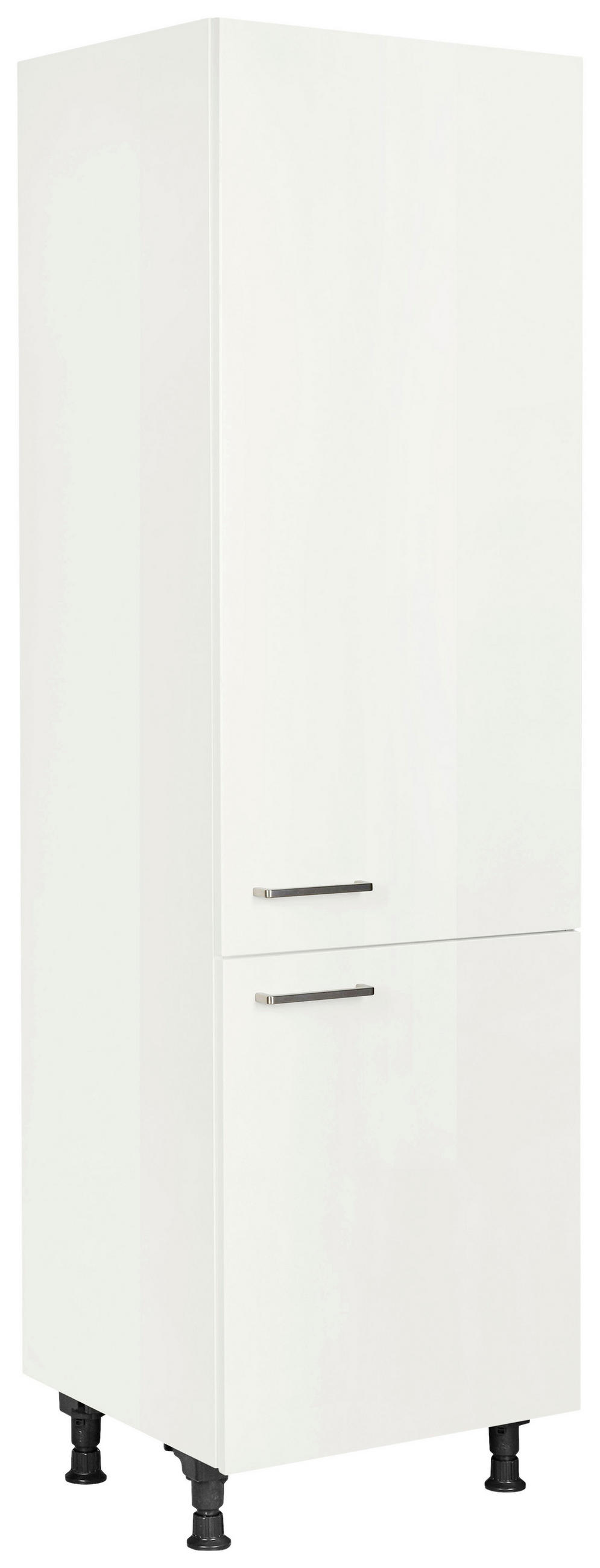 GERÄTEUMBAUSCHRANK 60/216,6/58 cm  Weiss Hochglanz  - Weiss Hochglanz/Edelstahlfarben, Modern, Holzwerkstoff/Metall (60/216,6/58cm) - Nobilia