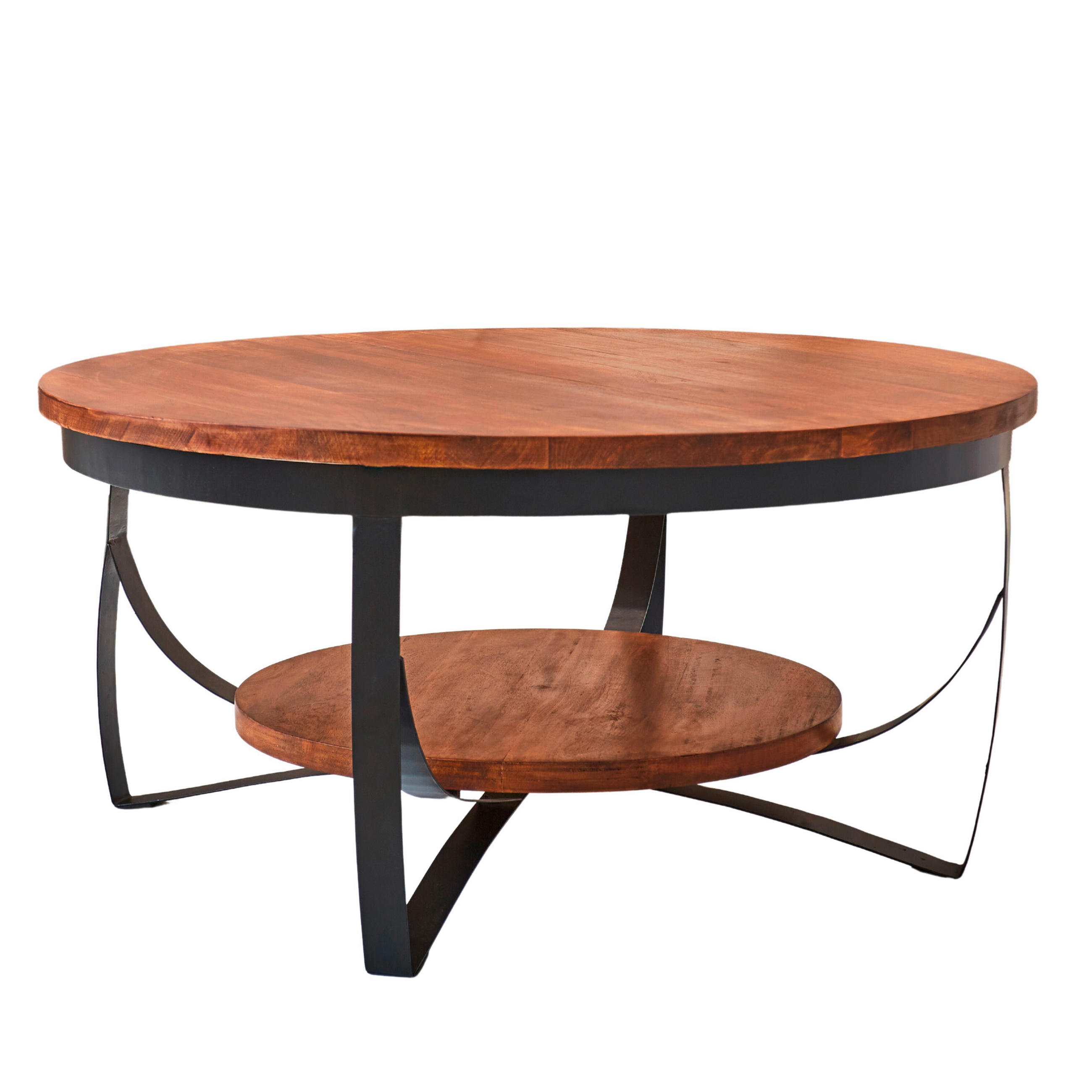 KONFERENČNÍ STOLEK, hnědá, dřevo, 90/90/44 cm - černá/hnědá, Moderní, kov/dřevo (90/90/44cm) - MID.YOU