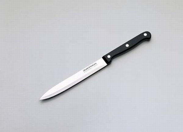 NOŽ ZA ŠUNKU - boja nerđajućeg čelika/crna, Konvencionalno, plastika (15cm) - Justinus