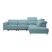 ECKSOFA Hellblau Flachgewebe  - Hellblau, Design, Textil/Metall (290/238cm) - Pure Home Lifestyle