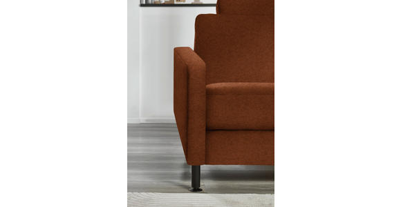 ECKSOFA  in Chenille, Flachgewebe Rostfarben  316/175 cm  - Rostfarben/Schwarz, Design, Textil/Metall (316/175cm) - Dieter Knoll