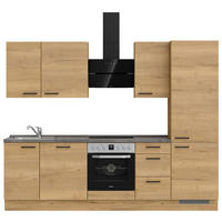 KÜCHENBLOCK 270 cm   in Eichefarben, Schieferfarben  - Schieferfarben/Eichefarben, MODERN, Holzwerkstoff/Metall (270cm) - Nobilia