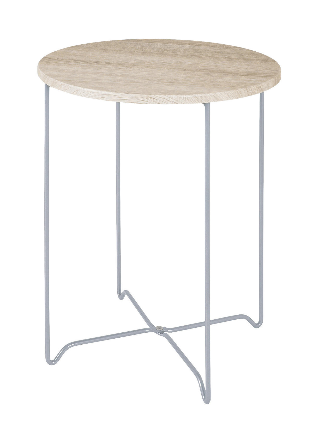 BEISTELLTISCH in Metall, Holzwerkstoff 40/40/52 cm  - Eichefarben/Alufarben, MODERN, Holzwerkstoff/Metall (40/40/52cm)