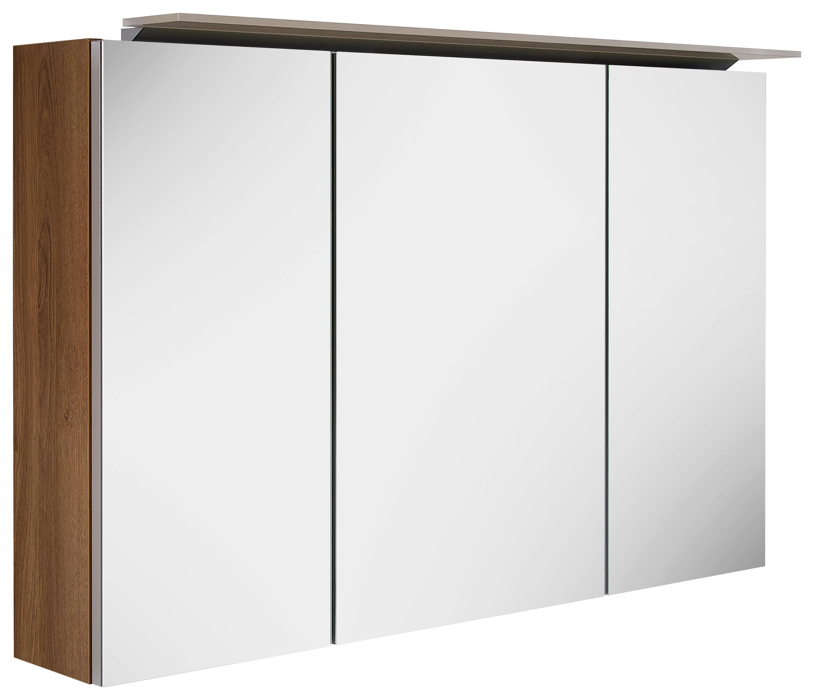 SPIEGELSCHRANK 100/64/15 cm  - Eichefarben/Silberfarben, KONVENTIONELL, Glas/Holzwerkstoff (100/64/15cm) - Novel