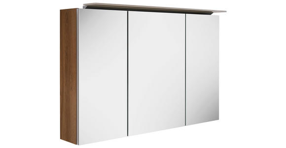 SPIEGELSCHRANK 100/64/15 cm  - Eichefarben/Silberfarben, KONVENTIONELL, Glas/Holzwerkstoff (100/64/15cm) - Novel