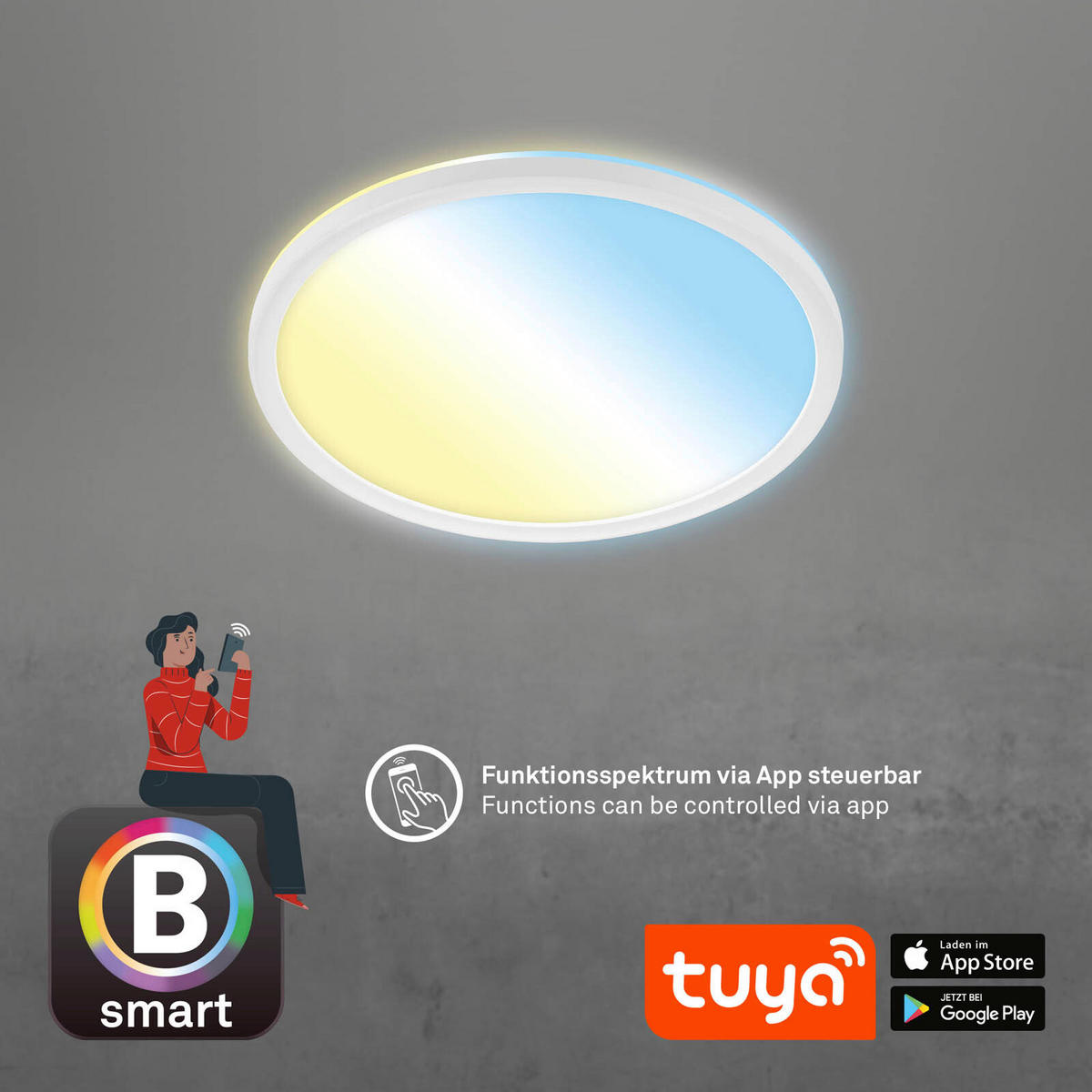 LED SVJETILJKA STROPNA  - bijela, Basics, plastika (29/3cm)