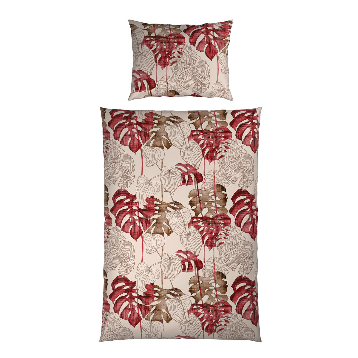 BETTWÄSCHESET CUBY Satin 160/210 cm  65 cm/100 cm  - Bordeaux, Konventionell, Textil (160/210cm) - Novel