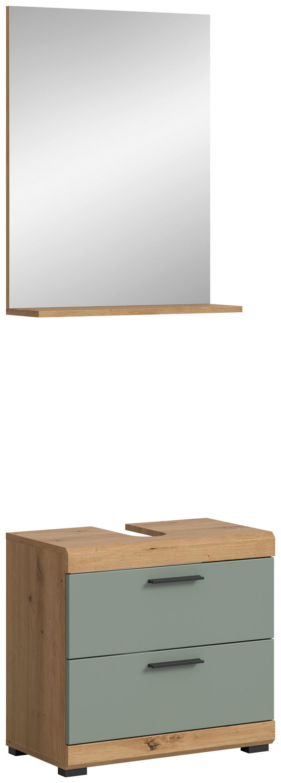 KOUPELNA šalvějově zelená  - černá/šalvějově zelená, Moderní, kompozitní dřevo/plast (60cm) - MID.YOU