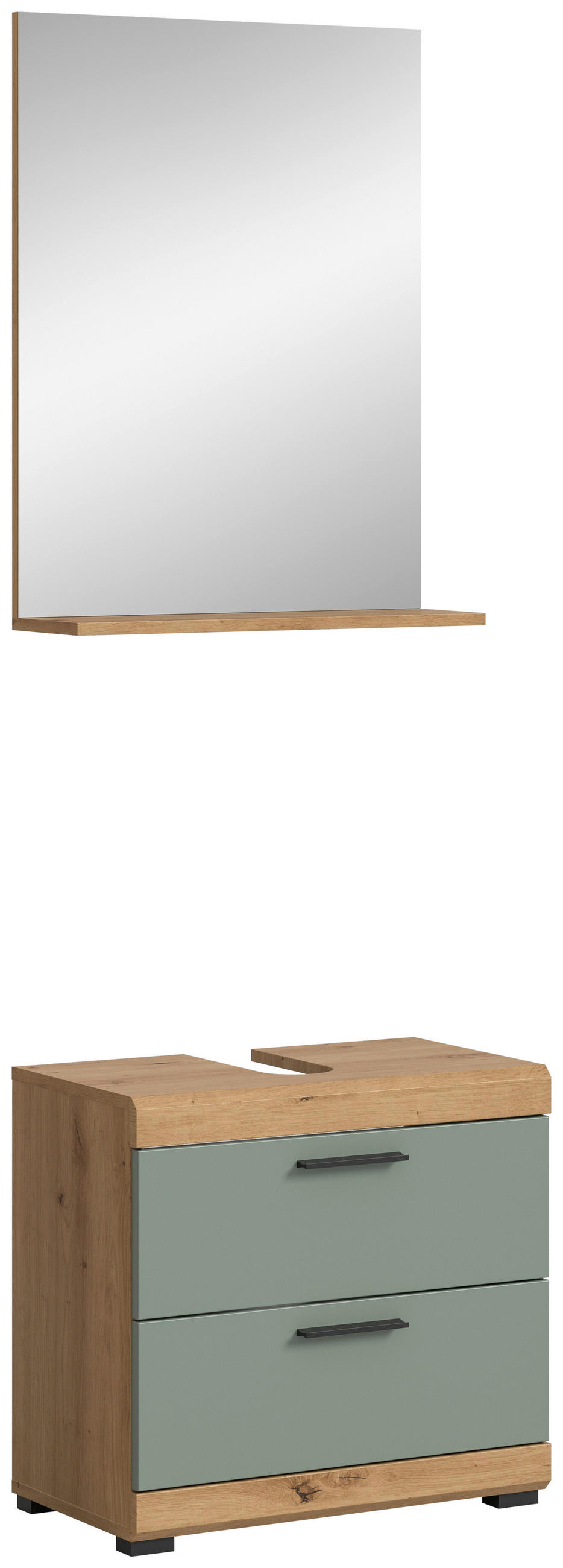 KOUPELNA šalvějově zelená  - černá/šalvějově zelená, Moderní, kompozitní dřevo/plast (60cm) - MID.YOU