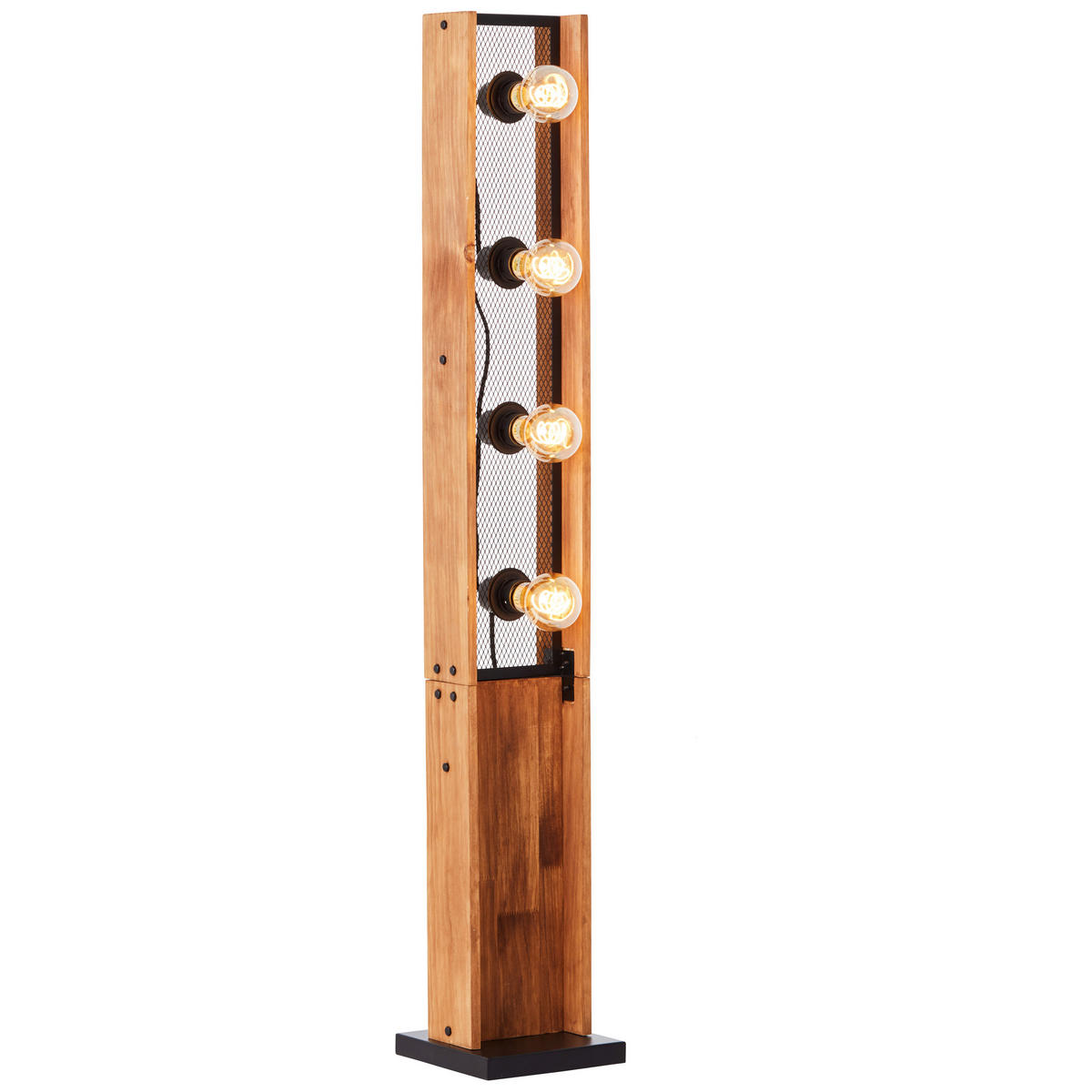 STEHLEUCHTE - Schwarz/Braun, Natur, Holz/Metall (20/125,5/20cm) - Brilliant