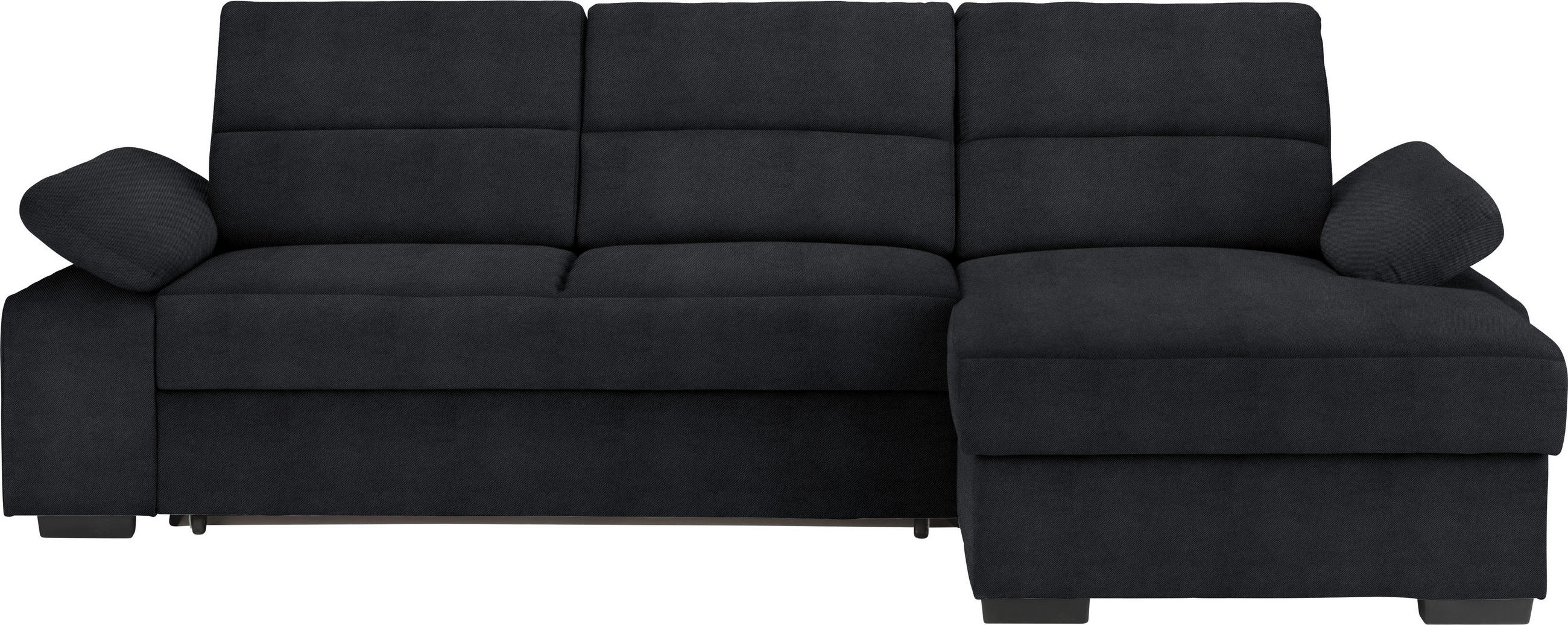ECKSOFA in Flachgewebe Anthrazit  - Dunkelbraun/Anthrazit, Konventionell, Kunststoff/Textil (258/166cm) - Cantus