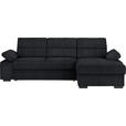 ECKSOFA in Flachgewebe Anthrazit  258/166 cm  - Dunkelbraun/Anthrazit, KONVENTIONELL, Kunststoff/Textil (258/166cm) - Cantus