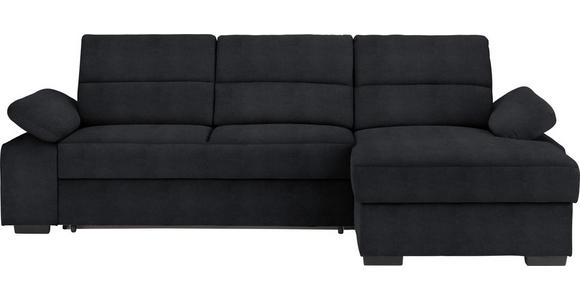 ECKSOFA in Flachgewebe Anthrazit  258/166 cm  - Dunkelbraun/Anthrazit, KONVENTIONELL, Kunststoff/Textil (258/166cm) - Cantus