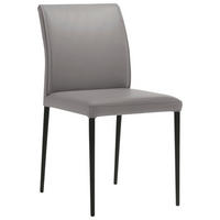 STUHL Echtleder Braun  - Schwarz/Braun, Design, Leder/Metall (46/87/58cm) - Johann Jakob